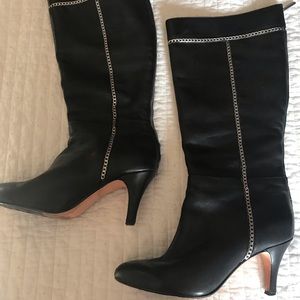 Black leather zip boots size 9 Tamryn Rose